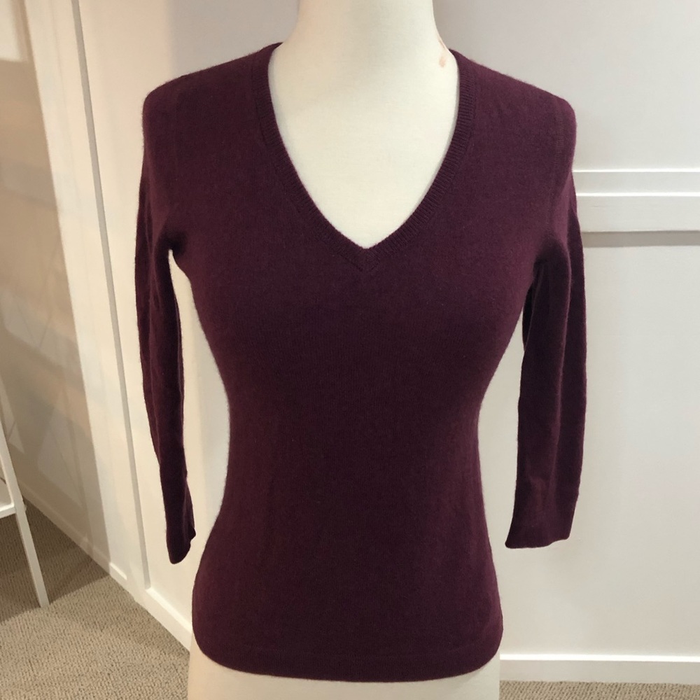 Three Dots 100% Cashmere Sweater burgundy S